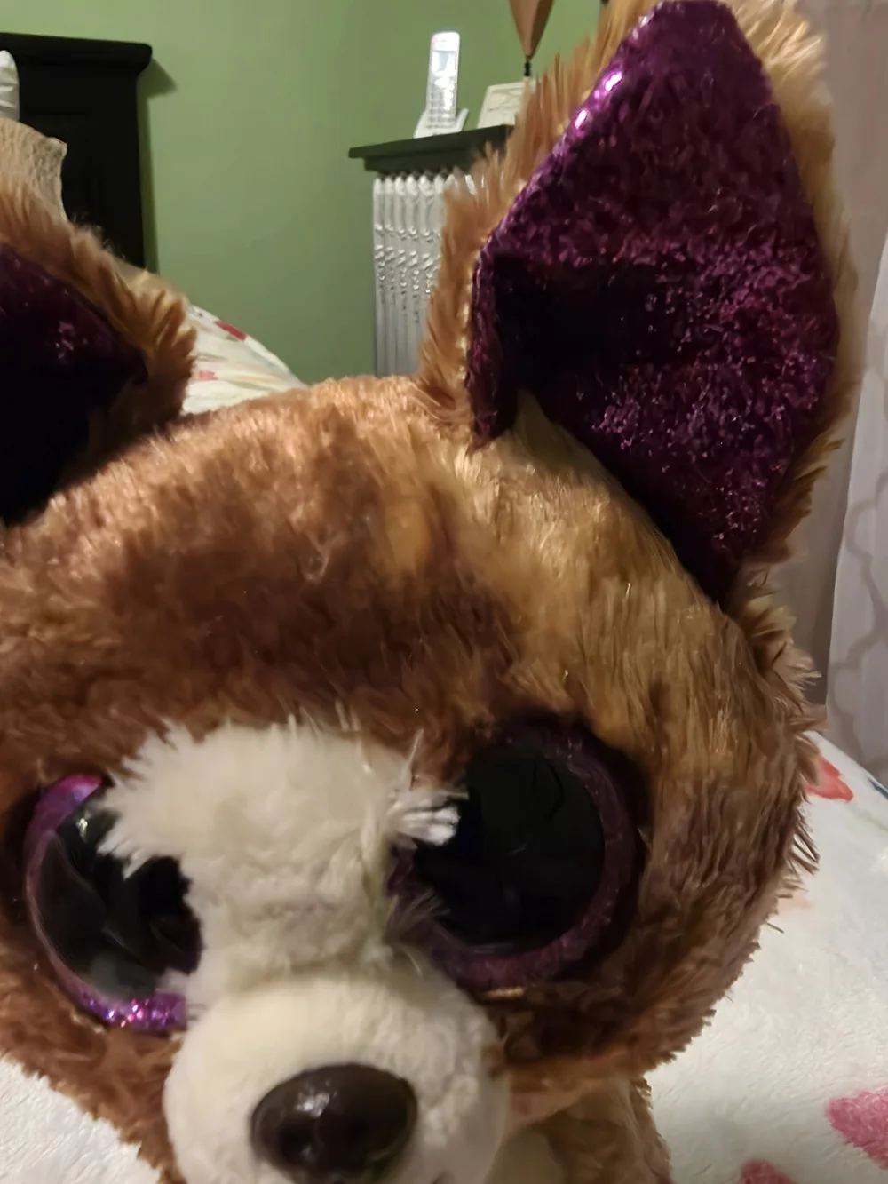 Ty Dexter Plush Small Pet Toy in Brown with Purple Accents